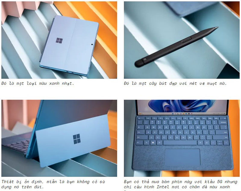 Blog Nha Sau Thiet ke Microsoft Surface Pro 9 nho gon sang trong cung phu kien tien loi